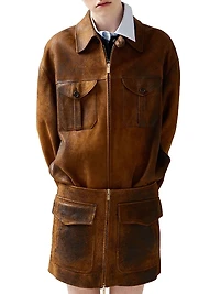 Waxed Suede Leather Jacket