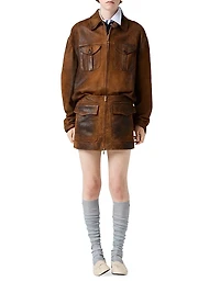 Waxed Suede Leather Jacket