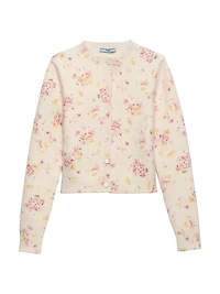 Floral Print Wool Cardigan