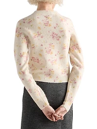 Floral Print Wool Cardigan