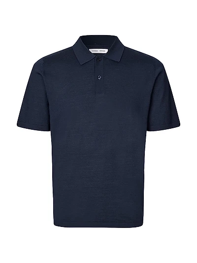 Sarowan Wool-Blend Knit Polo Shirt