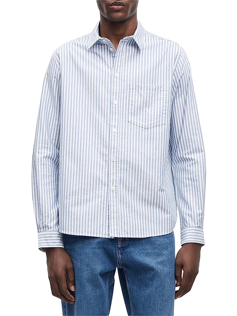 Saryan Striped Cotton Button-Front Shirt