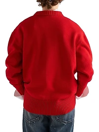Wool Cardigan with Bow
