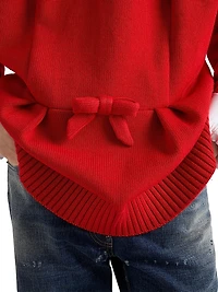 Wool Cardigan with Bow