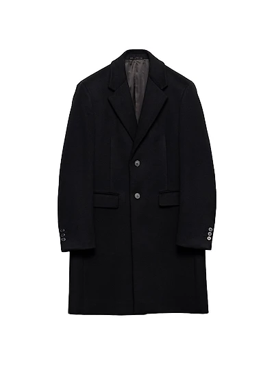 Single-Breasted Wool Blend Coat