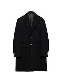 Single-Breasted Wool Blend Coat