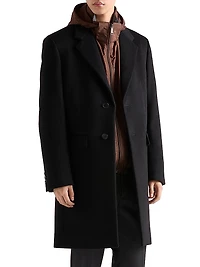 Single-Breasted Wool Blend Coat