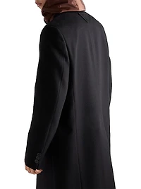 Single-Breasted Wool Blend Coat
