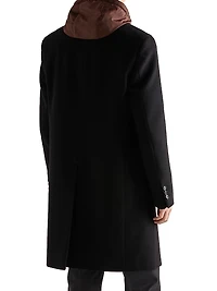 Single-Breasted Wool Blend Coat