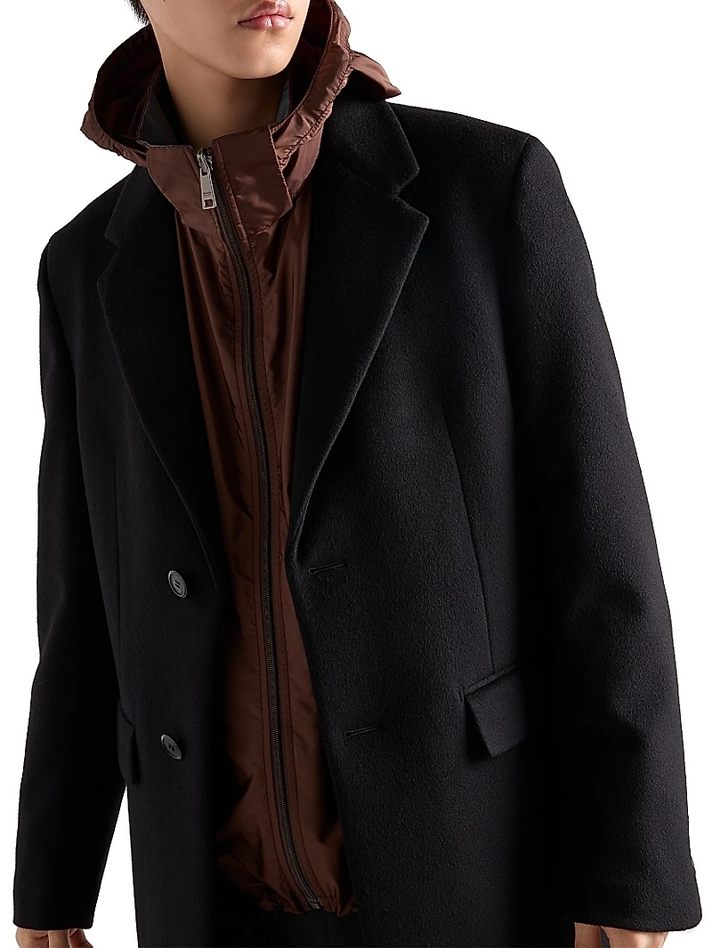 Single-Breasted Wool Blend Coat