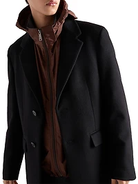 Single-Breasted Wool Blend Coat