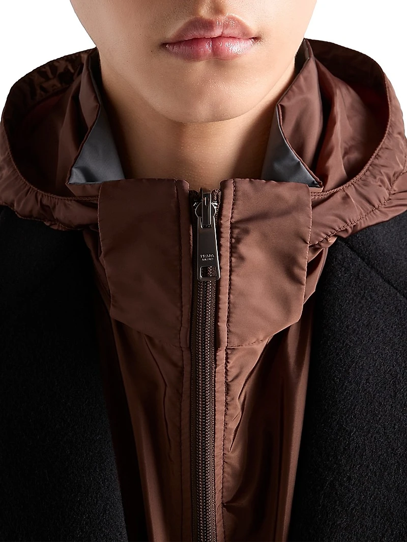 Single-Breasted Wool Blend Coat