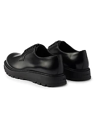 Brushed Leather Lace-Up Dress Shoes