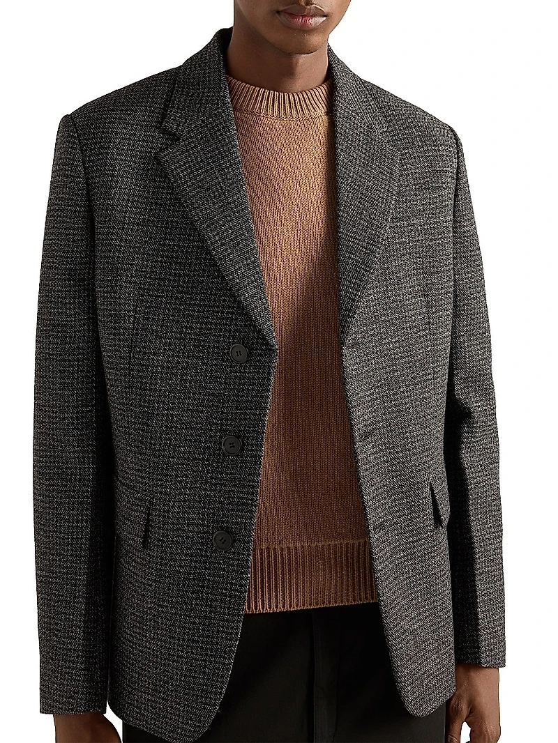Single-Breasted Wool Jacket