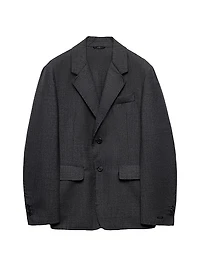 Single-Breasted Wool Blend Jacket