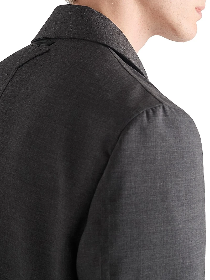 Single-Breasted Wool Blend Jacket