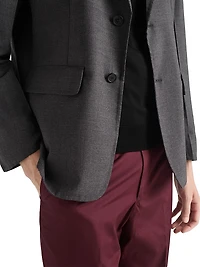 Single-Breasted Wool Blend Jacket