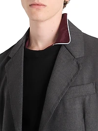 Single-Breasted Wool Blend Jacket