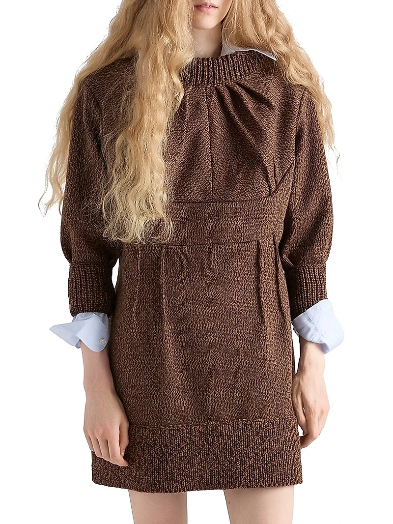 Mouliné Wool Mini Dress