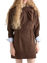 Mouliné Wool Mini Dress