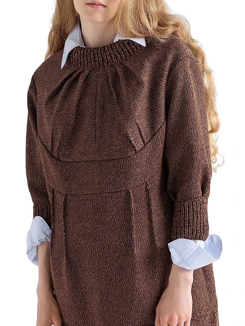 Mouliné Wool Mini Dress