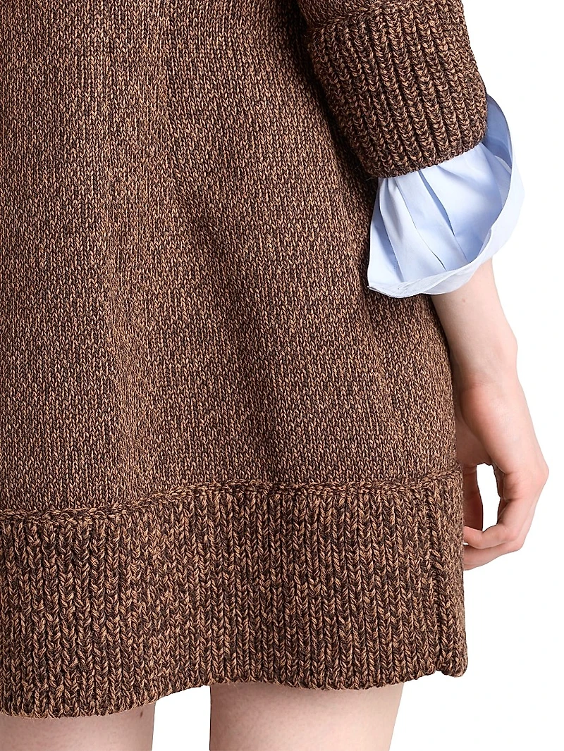 Mouliné Wool Mini Dress