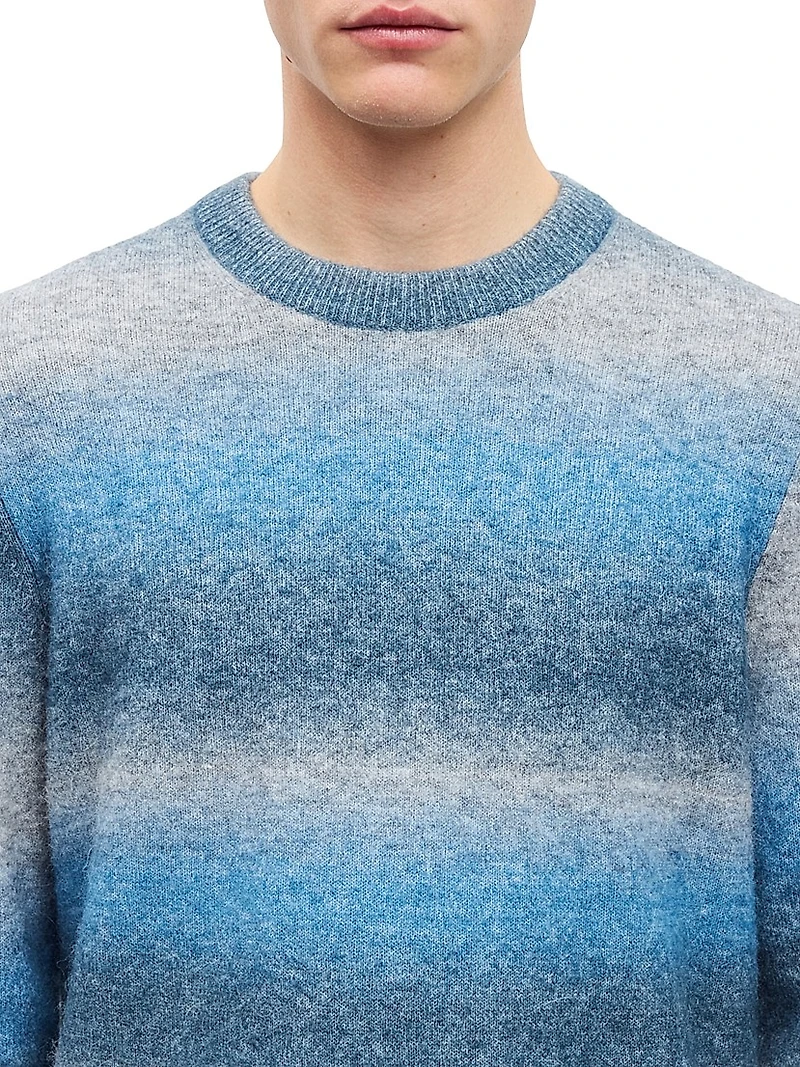 Aiden Stretch-Wool-Blend Crewneck Sweater