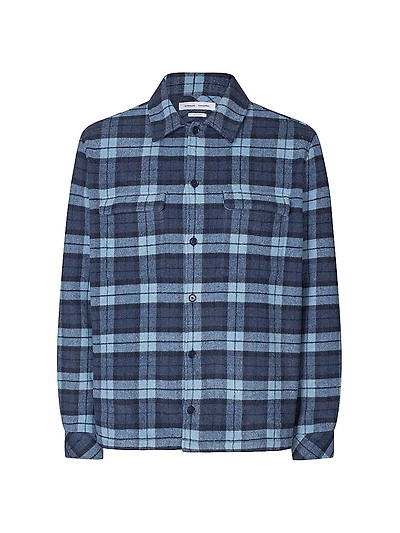Sacastor X Plaid Button-Front Overshirt