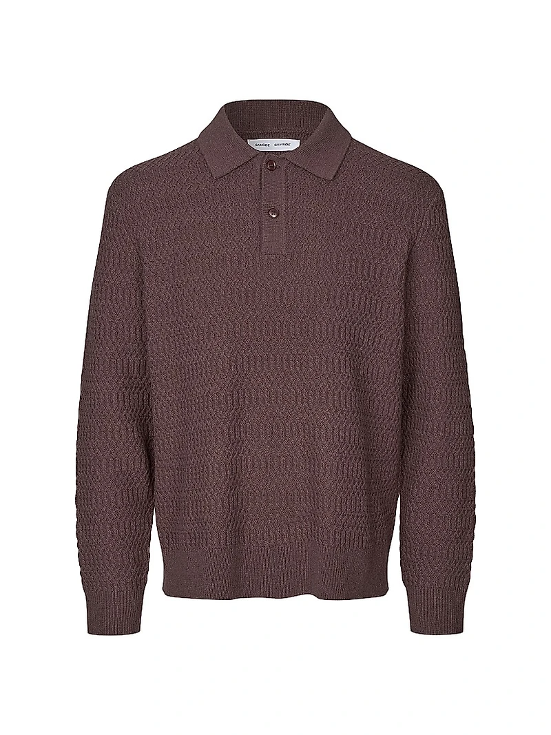 Sacaiden Wool-Nylon Polo Sweater