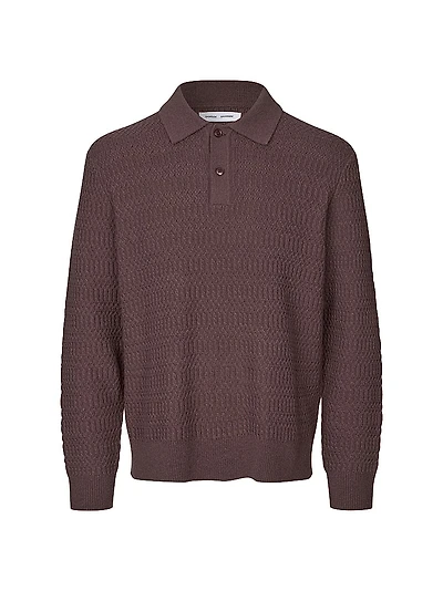 Sacaiden Wool-Nylon Polo Sweater