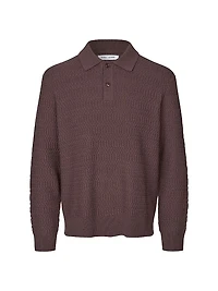 Sacaiden Wool-Nylon Polo Sweater
