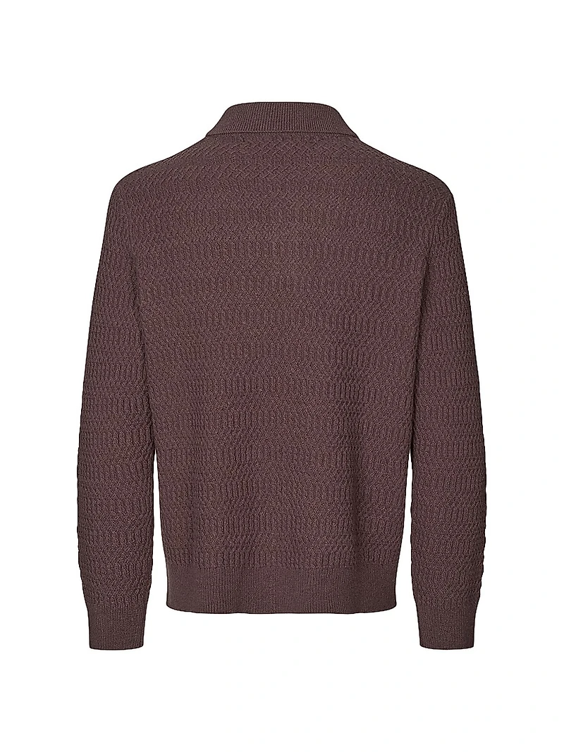Sacaiden Wool-Nylon Polo Sweater