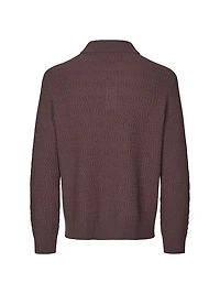 Sacaiden Wool-Nylon Polo Sweater