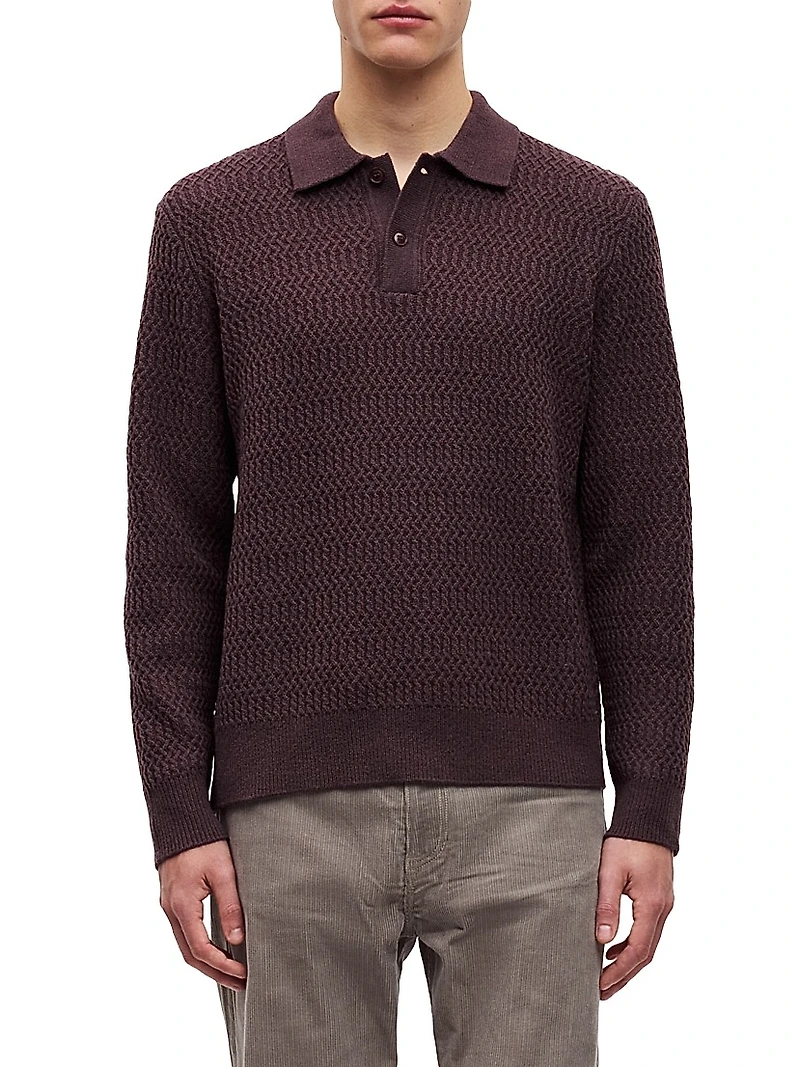 Sacaiden Wool-Nylon Polo Sweater