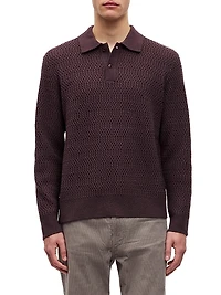 Sacaiden Wool-Nylon Polo Sweater