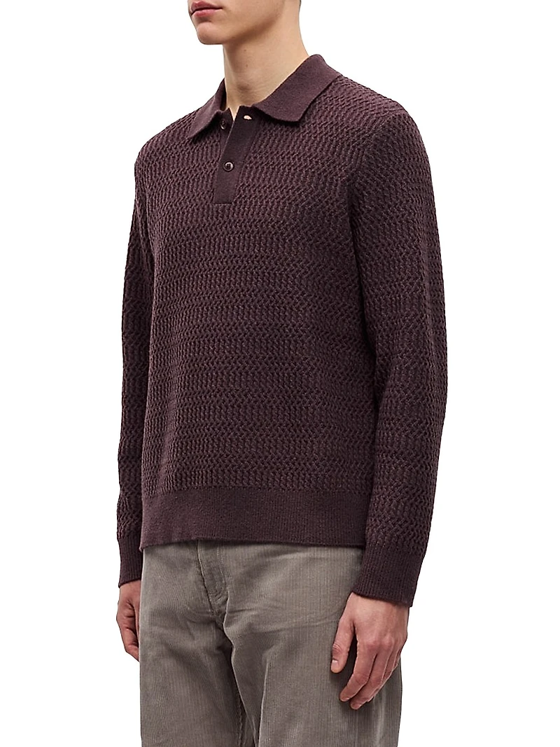 Sacaiden Wool-Nylon Polo Sweater