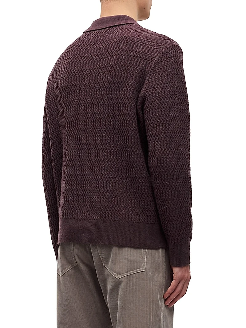 Sacaiden Wool-Nylon Polo Sweater