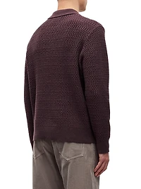 Sacaiden Wool-Nylon Polo Sweater