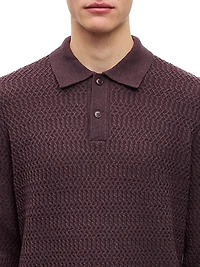 Sacaiden Wool-Nylon Polo Sweater