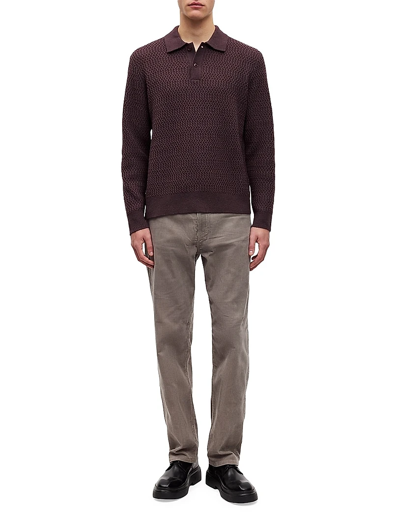 Sacaiden Wool-Nylon Polo Sweater