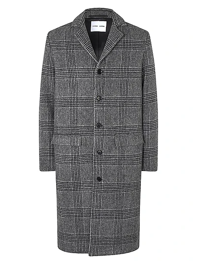 Satesfa X Plaid Wool-Nylon Coat