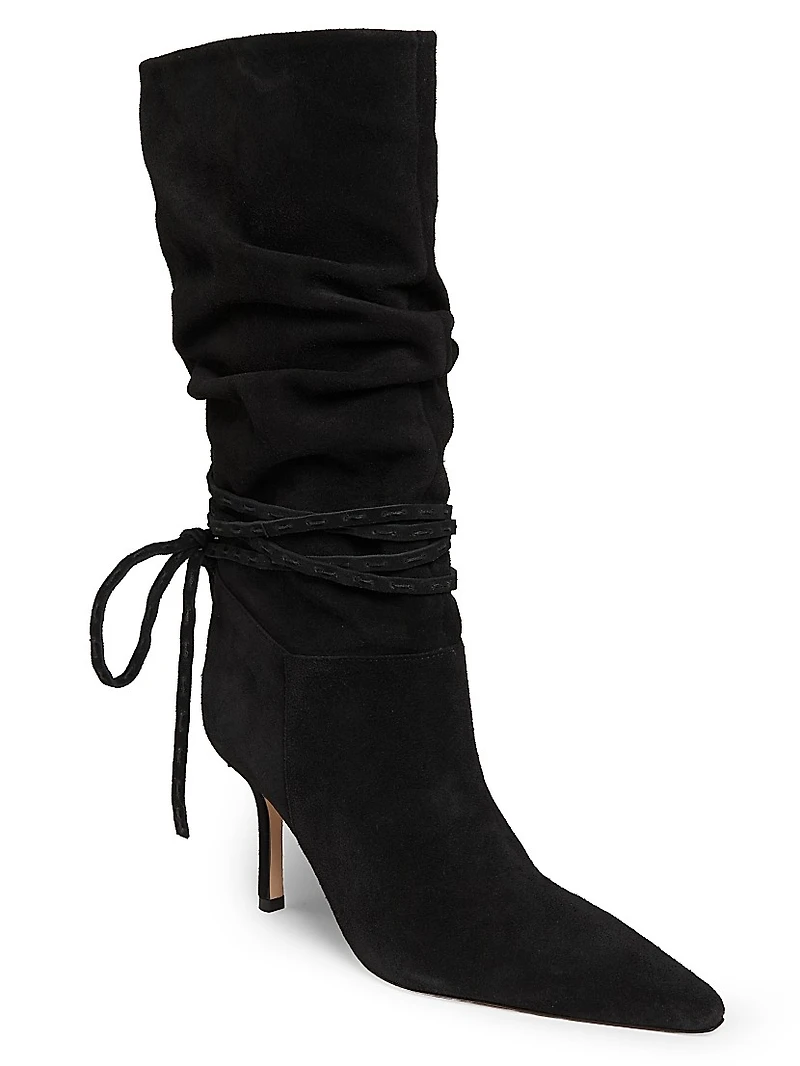 Samina Wrap Around Heel 85mm Suede Boots