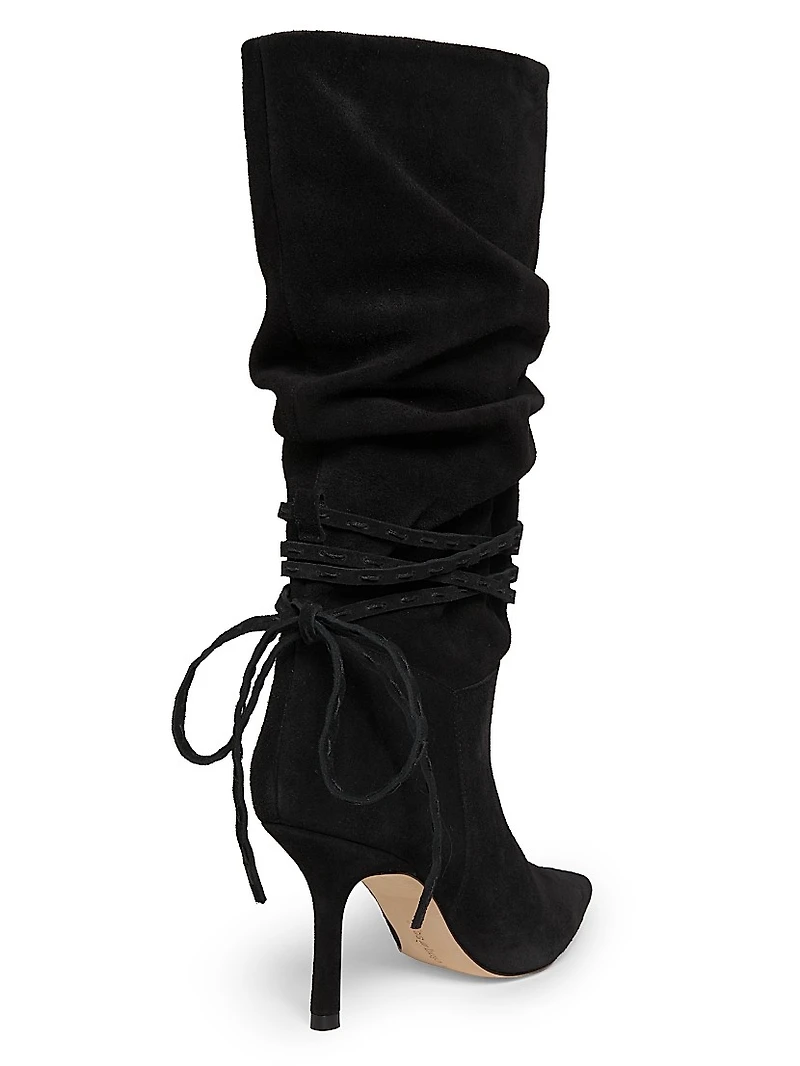 Samina Wrap Around Heel 85mm Suede Boots