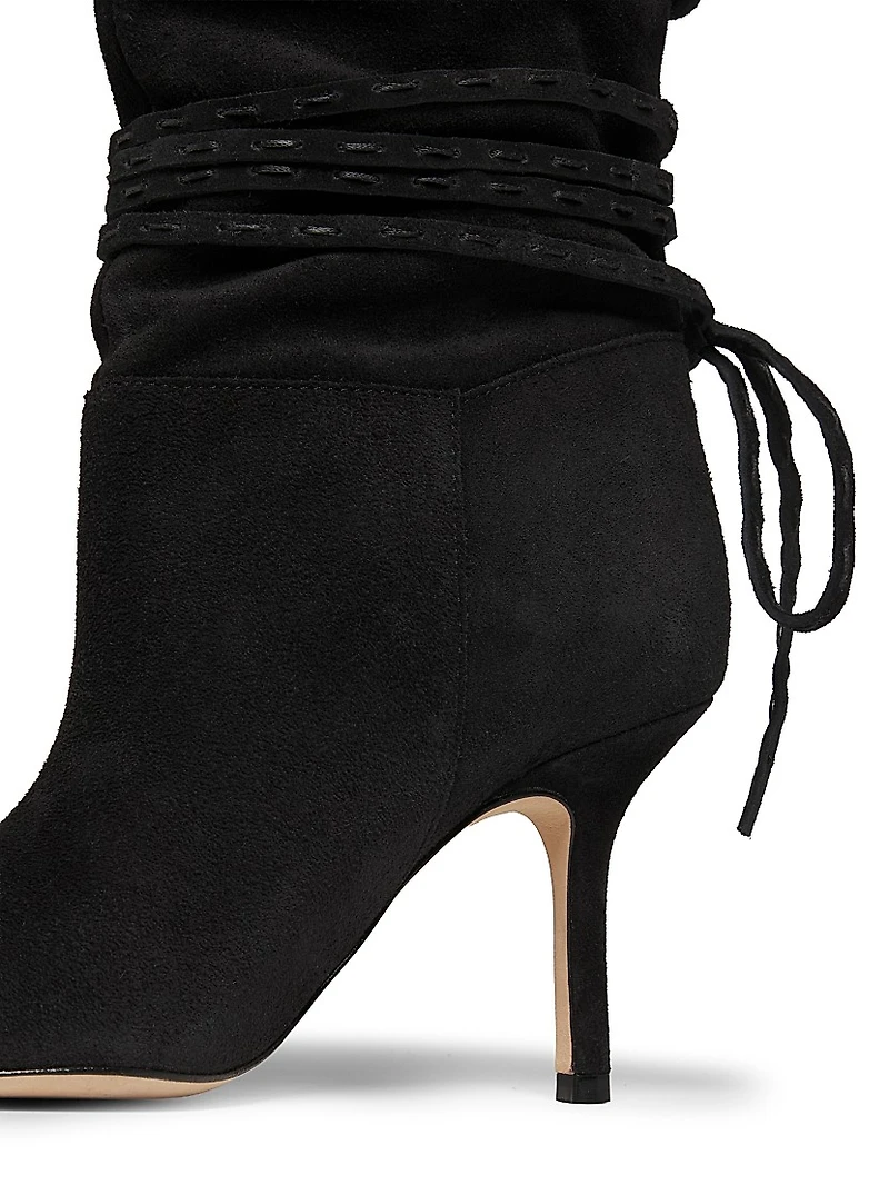 Samina Wrap Around Heel 85mm Suede Boots