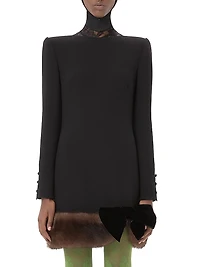 Wool Crepe Short Dress