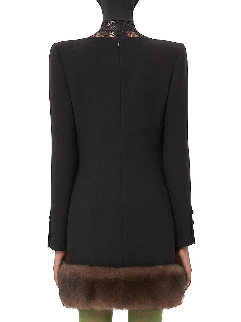 Wool Crepe Short Dress
