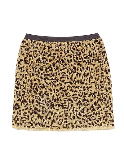Jacquard Animal Print Lurex Knit Skirt