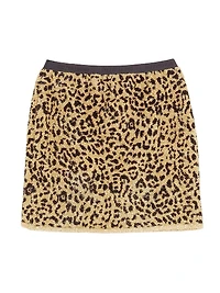 Jacquard Animal Print Lurex Knit Skirt