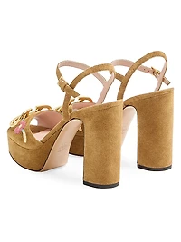 VLogo Signature 115MM Platform Sandals Split Leather