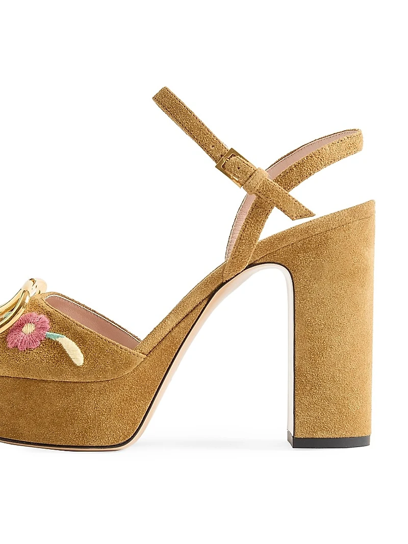 VLogo Signature 115MM Platform Sandals Split Leather